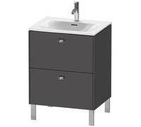Duravit Brioso colonne de lavabo verticale 62,0 x 47,9 cm, 2 tiroirs, avec découpe pour siphon et tablier, pour lavabo Viu 234463, BR451001049, BR451001049, Colorazione: Decorazione grafite opaca, man