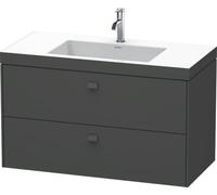 Duravit Brioso meuble lavabo c-collé avec sous-construction 100,0x48,0 cm, 2 tiroirs, avec découpe pour siphon et tablier, sans trop-plein, avec banquette pour trou de robinet, sans trou de robinet, B