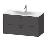 Duravit Brioso meuble sous-lavabo mural 102,0 x 47,9 cm, 2 tiroirs, avec découpe pour siphon et tablier, pour lavabo Viu 234410, BR431304949, BR431304949, Colorazione: Grafite opaco Decor, maniglia Gr
