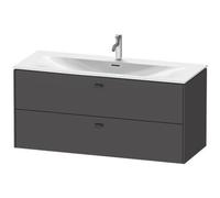 Duravit Brioso meuble sous-lavabo mural 122,0 x 47,9 cm, 2 tiroirs, avec découpe pour siphon et tablier, pour lavabo Viu 234412, BR431404949, BR431404949, Colorazione: Grafite opaco Decor, maniglia Gr