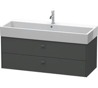 Duravit Brioso Meuble sous-lavabo suspendu 118,4 x 45,9 cm, 2 tiroirs, avec découpe pour siphon et tablier, pour lavabo Vero Air 235012, BR415704949, BR415704949, Colorazione: Grafite opaco Decor, man