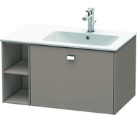 Duravit Brioso Meuble sous-lavabo suspendu 82,0 x 47,9 cm, 1 tiroir, étagère latérale, vasque à droite, pour lavabo ME by Starck 234683, BR401401043, BR401401043, Colorazione: Basalto opaco, maniglia