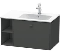Duravit Brioso Meuble sous-lavabo suspendu 82,0 x 47,9 cm, 1 tiroir, étagère latérale, vasque à droite, pour lavabo ME by Starck 234683, BR401404949, BR401404949, Colorazione: Grafite opaco Decor, man