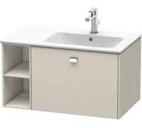 Duravit Brioso Meuble sous-lavabo suspendu 82,0 x 47,9 cm, 1 tiroir, étagère latérale, vasque à droite, pour lavabo ME by Starck 234683, BR401401091, BR401401091, Colorazione: Taupe Matt Decor, manigl