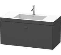 Duravit Brioso Meuble vasque c-bonded avec socle mural 100,0x48,0 cm, 1 tiroir, sans trop-plein, avec banquette pour robinet, 1 trou de robinet, BR4602O4949, BR4602O4949, Colorazione: Grafite opaco De