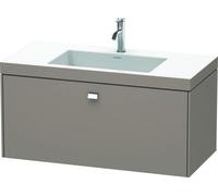 Duravit Brioso Meuble vasque c-bonded avec socle mural 100,0x48,0 cm, 1 tiroir, sans trop-plein, avec banquette pour robinet, 1 trou de robinet, BR4602O1043, BR4602O1043, Colorazione: Basalto opaco, m