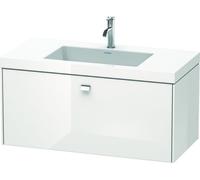 Duravit Brioso Meuble vasque c-bonded avec socle mural 100,0x48,0 cm, 1 tiroir, sans trop-plein, avec banquette pour robinet, 1 trou de robinet, BR4602O1022, BR4602O1022, Colorazione: Bianco lucido ad
