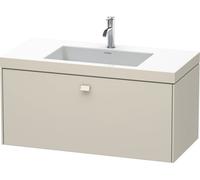 Duravit Brioso Meuble vasque c-bonded avec socle mural 100,0x48,0 cm, 1 tiroir, sans trop-plein, avec banquette pour robinet, 1 trou de robinet, BR4602O9191, BR4602O9191, Colorazione: Taupe Matt Decor