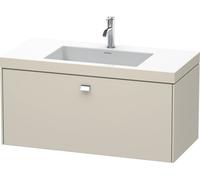Duravit Brioso Meuble vasque c-bonded avec socle mural 100,0x48,0 cm, 1 tiroir, sans trop-plein, avec banquette pour robinet, 1 trou de robinet, BR4602O1091, BR4602O1091, Colorazione: Taupe Matt Decor