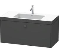 Duravit Brioso Meuble vasque c-bonded avec socle mural 100,0x48,0 cm, 1 tiroir, sans trop-plein, avec robinetterie, sans trou de coulée, BR4602N1031, BR4602N1031, Colorazione: Pino Argento decoro, man