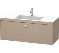 Duravit Brioso Meuble vasque c-bonded avec socle mural 120,0x48,0 cm, 1 tiroir, sans trop-plein, avec banquette pour robinet, 1 trou de robinet, BR4603O1075, BR4603O1075, Colorazione: Decorazione lino