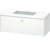 Duravit Brioso Meuble vasque c-bonded avec socle mural 120,0x48,0 cm, 1 tiroir, sans trop-plein, avec robinetterie, sans trou de coulée, BR4603N1031, BR4603N1031, Colorazione: Pino Argento decoro, man