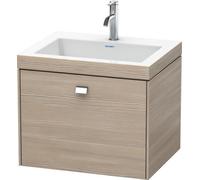 Duravit Brioso Meuble vasque c-bonded avec socle mural 60,0x48,0 cm, 1 tiroir, sans trop-plein, avec banquette pour robinet, 1 trou de robinet, BR4600O1031, BR4600O1031, Colorazione: Pino Argento deco