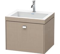 Duravit Brioso Meuble vasque c-bonded avec socle mural 60,0x48,0 cm, 1 tiroir, sans trop-plein, avec banquette pour robinet, 1 trou de robinet, BR4600O1075, BR4600O1075, Colorazione: Decorazione lino,