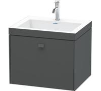 Duravit Brioso Meuble vasque c-bonded avec socle mural 60,0x48,0 cm, 1 tiroir, sans trop-plein, avec robinetterie, sans trou de coulée, BR4600N1009, BR4600N1009, Colorazione: Azzurro decoro opaco, man