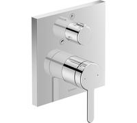 Duravit C.1 Miscelatore monocomando da incasso per vasca, rosone quadrato, con valvola deviatrice e combinazione di sicurezza, cromo, C15210017010 - C15210017010