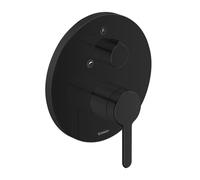 Duravit C.1 Miscelatore monocomando da incasso per vasca, rosone rotondo, 2 utenze, bocca da bagno / deviatore per doccetta, C152100120, Colorazione: Nero opaco