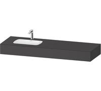 Duravit Collection One lavabo à encastrer avec console, 1600x550x170mm, vasque à gauche, QA4693049490000, QA4693049490000, Colorazione: Grafite opaca