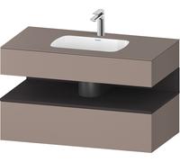 Duravit Collection One lavabo à encastrer avec meuble sous-vasque en console, 1000x550x600mm, niche graphite super mate, QA4786080430010, QA4786080430010, Colorazione: Basalto opaco/con illuminazione