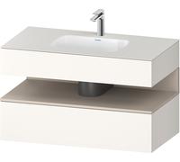 Duravit Collection One lavabo à encastrer avec meuble sous-vasque en console, 1000x550x600mm, niche Taupe Supermatt, QA4786083840000, QA4786083840000, Colorazione: Bianco Supermatt