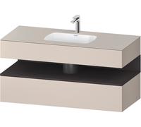 Duravit Collection One lavabo à encastrer avec meuble sous-vasque en console, 1200x550x600mm, niche graphite super mate, QA4787080910000, QA4787080910000, Colorazione: Taupe Opaco
