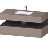 Duravit Collection One lavabo à encastrer avec meuble sous-vasque en console, 1200x550x600mm, niche graphite super mate, QA4787080430010, QA4787080430010, Colorazione: Basalto opaco/con illuminazione 