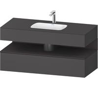 Duravit Collection One lavabo à encastrer avec meuble sous-vasque en console, 1200x550x600mm, niche graphite super mate, QA4787080490010, QA4787080490010, Colorazione: Grafite opaco/con illuminazione 