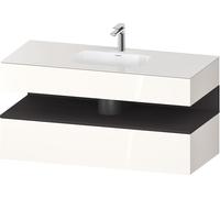 Duravit Collection One lavabo à encastrer avec meuble sous-vasque en console, 1200x550x600mm, niche graphite super mate, QA4787080220000, QA4787080220000, Colorazione: Bianco lucido