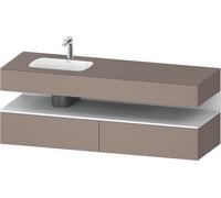 Duravit Collection One lavabo à encastrer avec meuble sous-vasque en console, 1600x550x600mm, niche blanc mat, vasque à gauche, QA4795018430000, QA4795018430000, Colorazione: Basalto opaco
