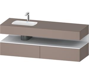 Duravit Collection One lavabo à encastrer avec meuble sous-vasque en console, 1600x550x600mm, niche blanc mat, vasque à gauche, QA4795018430000, QA4795018430000, Colorazione: Basalto opaco