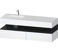 Duravit Collection One lavabo à encastrer avec meuble sous-vasque en console, 1600x550x600mm, niche en chêne noir, vasque à gauche, QA4795016180000, QA4795016180000, Colorazione: Bianco Opaco