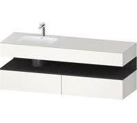 Duravit Collection One lavabo à encastrer avec meuble sous-vasque en console, 1600x550x600mm, niche graphite super mate, vasque à gauche, QA4795080840000, QA4795080840000, Colorazione: Bianco Supermat