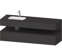 Duravit Collection One lavabo à encastrer avec meuble sous-vasque en console, 1600x550x600mm, niche graphite super mate, vasque à gauche, QA4795080800010, QA4795080800010, Colorazione: Supermatt grafi