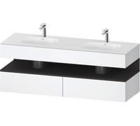 Duravit Collection One lavabo à encastrer avec meuble sous-vasque en console, 1600x550x600mm, niche graphite super mate, lavabos doubles, QA4797080180000, QA4797080180000, Colorazione: Bianco Opaco