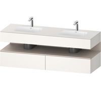 Duravit Collection One lavabo à encastrer avec meuble sous-vasque en console, 1600x550x600mm, niche taupe mat, lavabos doubles, QA4797091840000, QA4797091840000, Colorazione: Bianco Supermatt