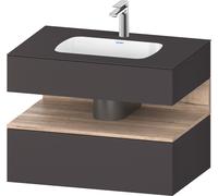 Duravit Collection One lavabo à encastrer avec meuble sous-vasque en console, 800x550x600mm, niche en chêne mamelonné, QA4785055800000, QA4785055800000, Colorazione: grafite supermatt
