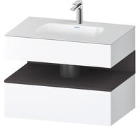 Duravit Collection One lavabo à encastrer avec meuble sous-vasque en console, 800x550x600mm, niche graphite super mate, QA4785080180010, QA4785080180010, Colorazione: Bianco opaco/con illuminazione di