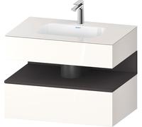 Duravit Collection One lavabo à encastrer avec meuble sous-vasque en console, 800x550x600mm, niche graphite super mate, QA4785080220010, QA4785080220010, Colorazione: Bianco lucido/con illuminazione a