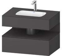 Duravit Collection One lavabo à encastrer avec meuble sous-vasque en console, 800x550x600mm, niche graphite super mate, QA4785080490010, QA4785080490010, Colorazione: Grafite opaco/con illuminazione d