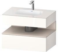 Duravit Collection One lavabo à encastrer avec meuble sous-vasque en console, 800x550x600mm, niche Taupe Matt, QA4785091220000, QA4785091220000, Colorazione: Bianco lucido