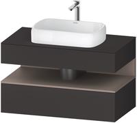 Duravit Collection One Meuble sous-vasque sur console, 1 tiroir, 1 tiroir, découpe au centre, 1000x550x600mm, niche basalte mat, QA4731043800010, QA4731043800010, Colorazione: Supermatt grafite/con il