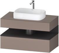 Duravit Collection One Meuble sous-vasque sur console, 1 tiroir, 1 tiroir, découpe au centre, 1000x550x600mm, niche graphite super mate, QA4731080430010, QA4731080430010, Colorazione: Basalto opaco/co