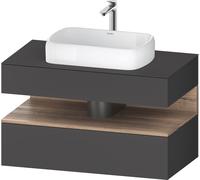 Duravit Collection One Meuble sous-vasque sur console, 1 tiroir, 1 tiroir, découpe au centre, 1000x550x600mm, niche chêne mamelonné, QA4731055490010, QA4731055490010, Colorazione: Grafite opaco/con il