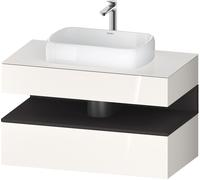 Duravit Collection One Meuble sous-vasque sur console, 1 tiroir, 1 tiroir, découpe au centre, 1000x550x600mm, niche graphite super mate, QA4731080220000, QA4731080220000, Colorazione: Bianco lucido