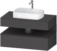 Duravit Collection One Meuble sous-vasque sur console, 1 tiroir, 1 tiroir, découpe au centre, 1000x550x600mm, niche graphite super mate, QA4731080490010, QA4731080490010, Colorazione: Grafite opaco/co