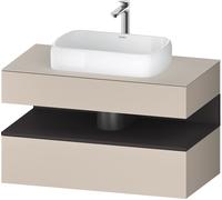 Duravit Collection One Meuble sous-vasque sur console, 1 tiroir, 1 tiroir, découpe au centre, 1000x550x600mm, niche graphite super mate, QA4731080830010, QA4731080830010, Colorazione: Supermateria di