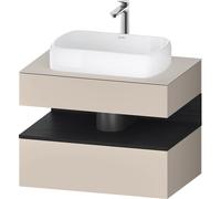 Duravit Collection One Meuble sous-vasque sur console, 1 tiroir, découpe au centre, 800x550x600mm, niche chêne noir, QA4730016830010, QA4730016830010, Colorazione: Supermateria di colore grigio con il