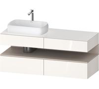 Duravit Collection One Meuble sous-vasque sur console, 2 tiroirs, 2 coulissants, découpe à gauche, 1400x550x600mm, niche Taupe Matt, QA4765091220010, QA4765091220010, Colorazione: Bianco lucido/con il