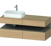 Duravit Collection One Meuble sous-vasque sur console, 2 tiroirs, 2 coulissants, découpe à gauche, 1400x550x600mm, niche chêne terra, QA4765035300000, QA4765035300000, Colorazione: Rovere Natura