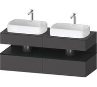 Duravit Collection One Meuble sous-vasque sur console, 2 tiroirs, 2 découpes, 1400x550x600mm, crédence en chêne noir, QA4767016490010, QA4767016490010, Colorazione: Grafite opaco/con illuminazione di